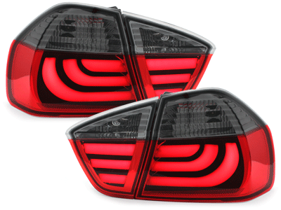 -STOPURI CU LED BMW E90 FUNDAL ROSU/FUMURIU -COD RB27LLRS
